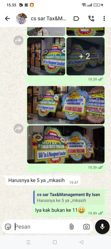 Testimonial papan bunga BULUKUMBA
